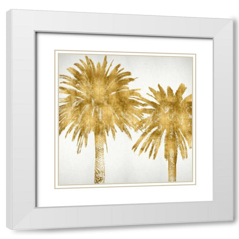Palms In Gold IV White Modern Wood Framed Art Print with Double Matting by Bennett, Kate