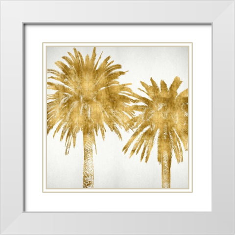 Palms In Gold IV White Modern Wood Framed Art Print with Double Matting by Bennett, Kate