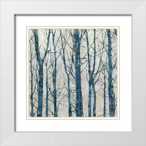 Through The Trees - Blue II White Modern Wood Framed Art Print with Double Matting by Webster, Kyle