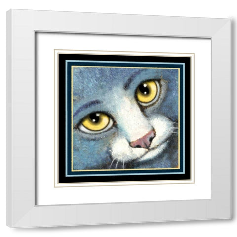 Blue Ribbon Baby (Detail) White Modern Wood Framed Art Print with Double Matting by Seeley, Laura