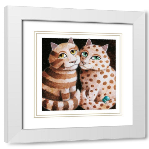 First Date (with Mouse) White Modern Wood Framed Art Print with Double Matting by Seeley, Laura
