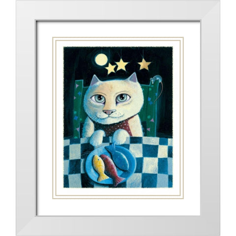 Fresh Catch White Modern Wood Framed Art Print with Double Matting by Seeley, Laura