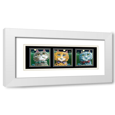 On Safari-Trio I White Modern Wood Framed Art Print with Double Matting by Seeley, Laura