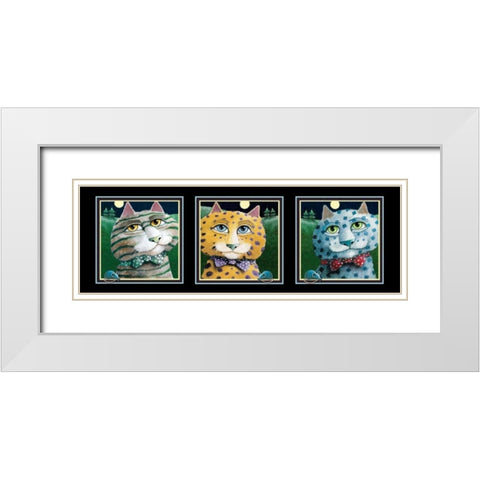 On Safari-Trio I White Modern Wood Framed Art Print with Double Matting by Seeley, Laura