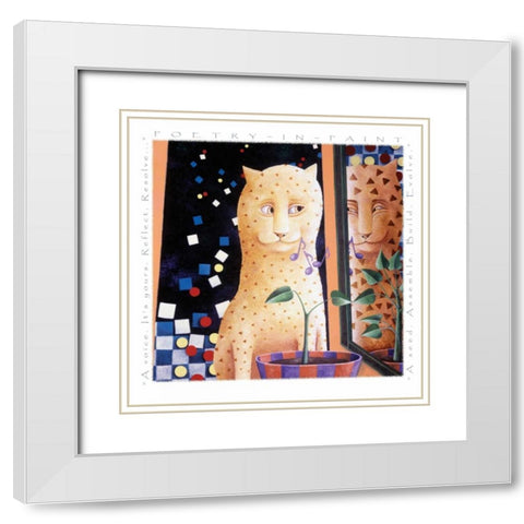Reflect-Poetry in Paint White Modern Wood Framed Art Print with Double Matting by Seeley, Laura