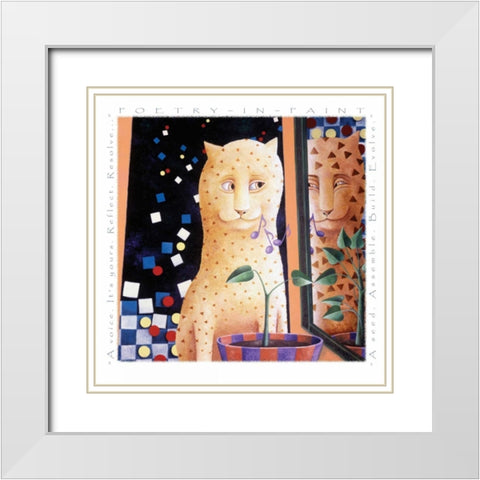 Reflect-Poetry in Paint White Modern Wood Framed Art Print with Double Matting by Seeley, Laura