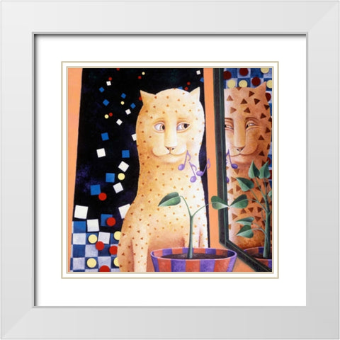 Reflect White Modern Wood Framed Art Print with Double Matting by Seeley, Laura