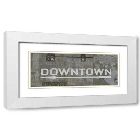 Downtown White Modern Wood Framed Art Print with Double Matting by Wilson, Luke