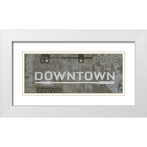Downtown White Modern Wood Framed Art Print with Double Matting by Wilson, Luke