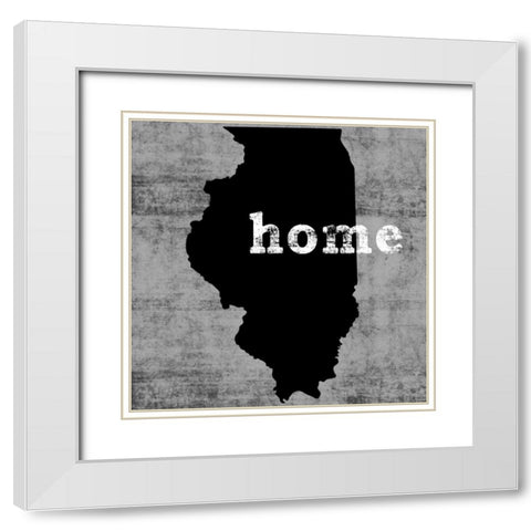 Illinois White Modern Wood Framed Art Print with Double Matting by Wilson, Luke