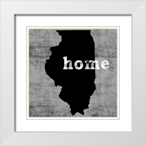 Illinois White Modern Wood Framed Art Print with Double Matting by Wilson, Luke