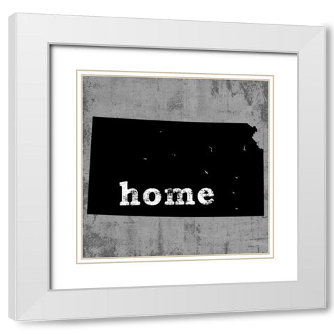 Kansas White Modern Wood Framed Art Print with Double Matting by Wilson, Luke