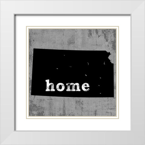Kansas White Modern Wood Framed Art Print with Double Matting by Wilson, Luke