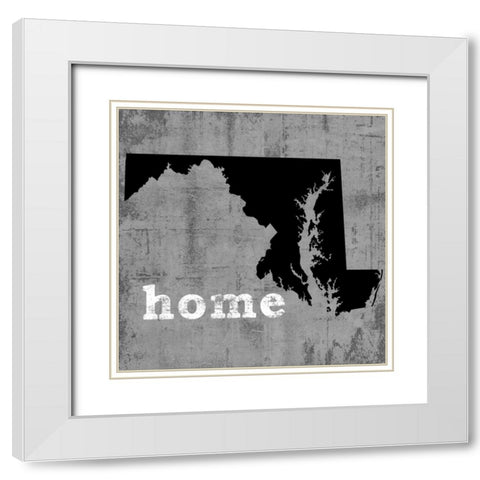 Maryland White Modern Wood Framed Art Print with Double Matting by Wilson, Luke