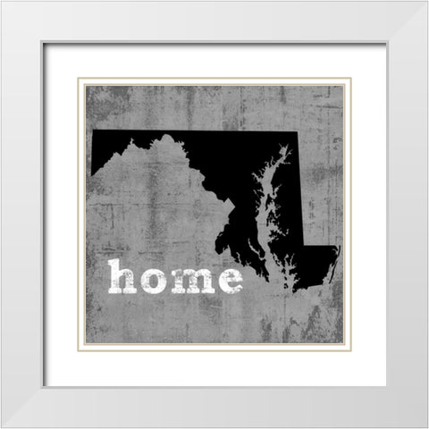 Maryland White Modern Wood Framed Art Print with Double Matting by Wilson, Luke