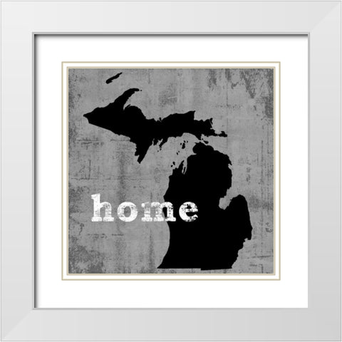 Michigan  White Modern Wood Framed Art Print with Double Matting by Wilson, Luke
