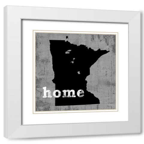 Minnesota White Modern Wood Framed Art Print with Double Matting by Wilson, Luke