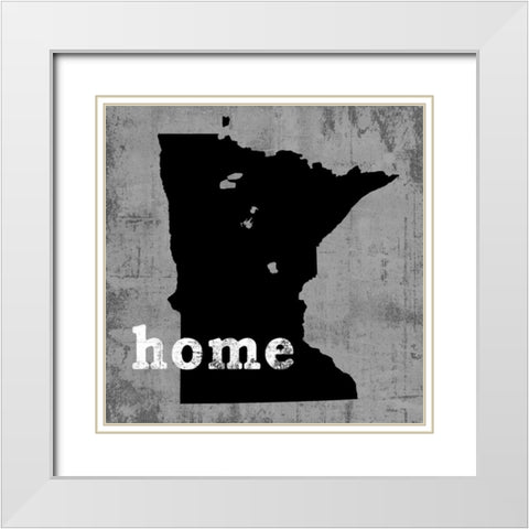 Minnesota White Modern Wood Framed Art Print with Double Matting by Wilson, Luke