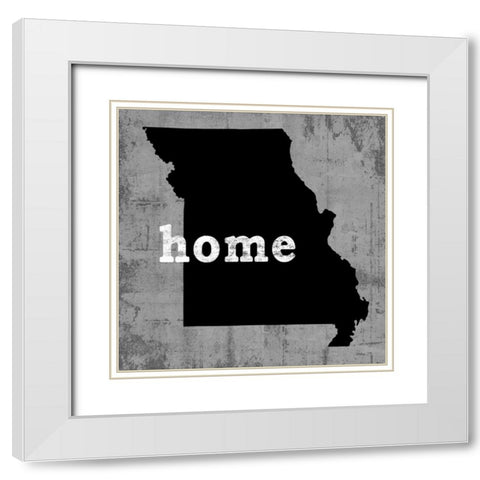 Missouri White Modern Wood Framed Art Print with Double Matting by Wilson, Luke