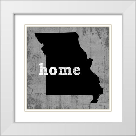 Missouri White Modern Wood Framed Art Print with Double Matting by Wilson, Luke