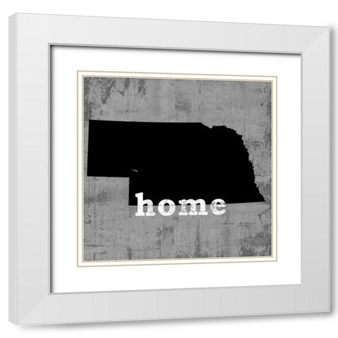 Nebraska White Modern Wood Framed Art Print with Double Matting by Wilson, Luke