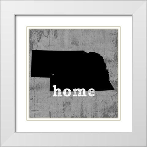 Nebraska  White Modern Wood Framed Art Print with Double Matting by Wilson, Luke