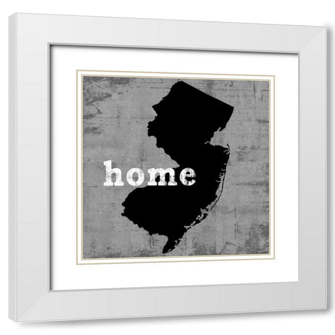 New Jersey White Modern Wood Framed Art Print with Double Matting by Wilson, Luke