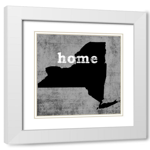 New York White Modern Wood Framed Art Print with Double Matting by Wilson, Luke