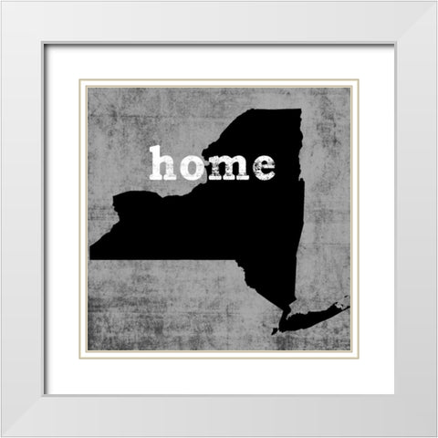 New York White Modern Wood Framed Art Print with Double Matting by Wilson, Luke