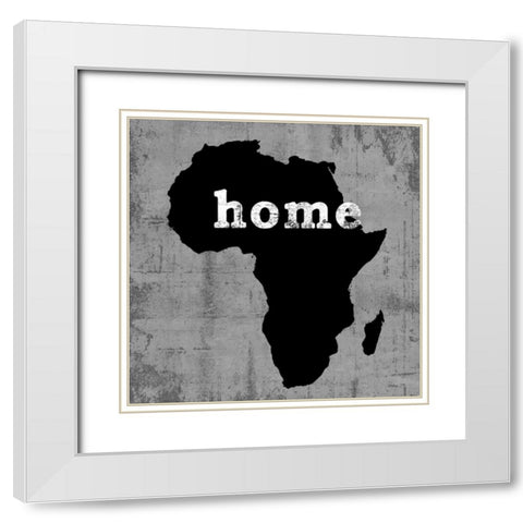 Africa White Modern Wood Framed Art Print with Double Matting by Wilson, Luke
