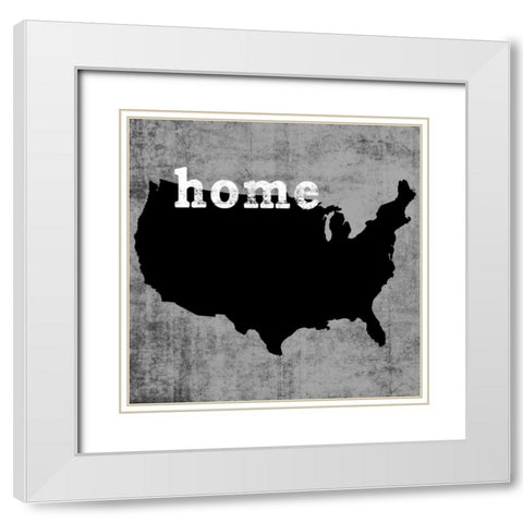 USA White Modern Wood Framed Art Print with Double Matting by Wilson, Luke