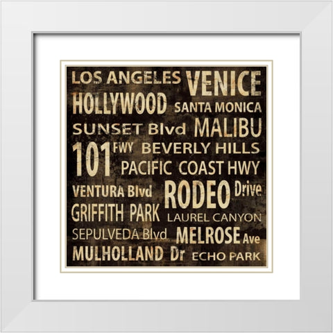 LA White Modern Wood Framed Art Print with Double Matting by Wilson, Luke