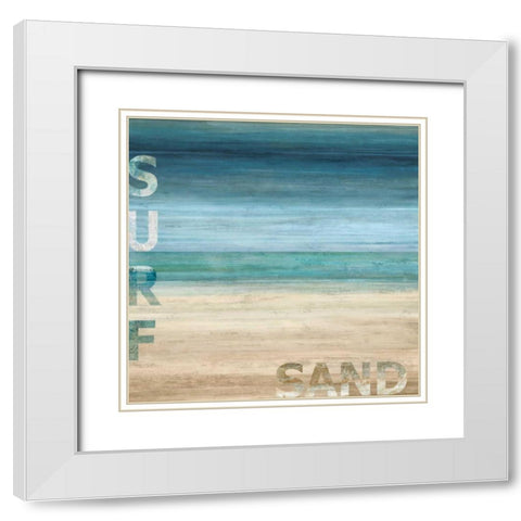 Surf and Sand White Modern Wood Framed Art Print with Double Matting by Wilson, Luke