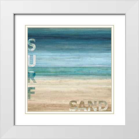 Surf and Sand White Modern Wood Framed Art Print with Double Matting by Wilson, Luke