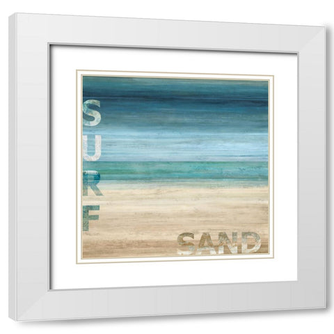 Surf and Sand White Modern Wood Framed Art Print with Double Matting by Wilson, Luke