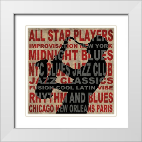 Jazz II White Modern Wood Framed Art Print with Double Matting by Wilson, Luke