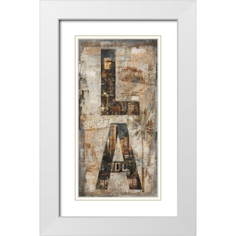 LA Vertical White Modern Wood Framed Art Print with Double Matting by Wilson, Luke