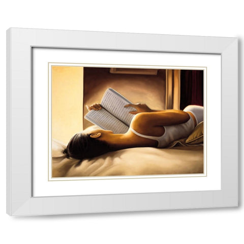 The Diary White Modern Wood Framed Art Print with Double Matting by Arellano, Migdalia