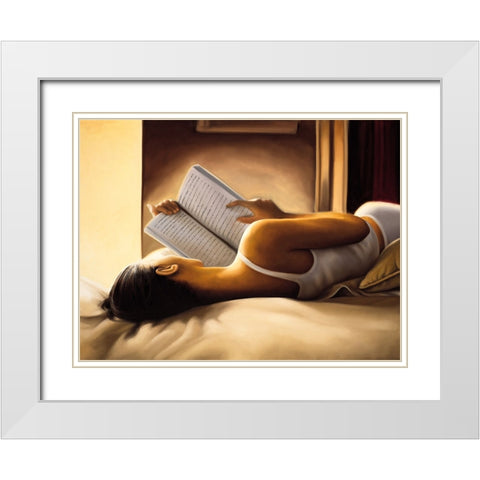The Diary White Modern Wood Framed Art Print with Double Matting by Arellano, Migdalia