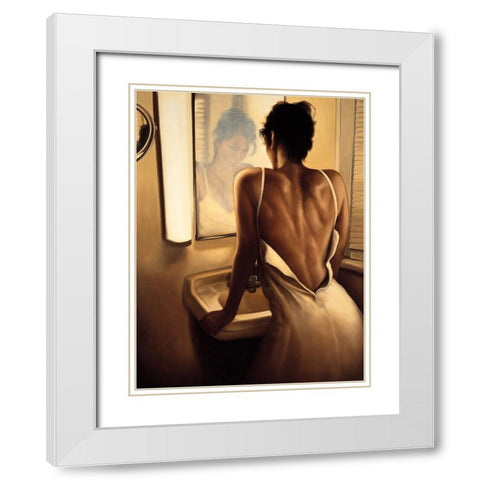 The Heart of the Matter White Modern Wood Framed Art Print with Double Matting by Arellano, Migdalia