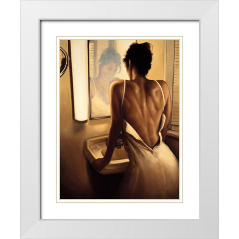 The Heart of the Matter White Modern Wood Framed Art Print with Double Matting by Arellano, Migdalia