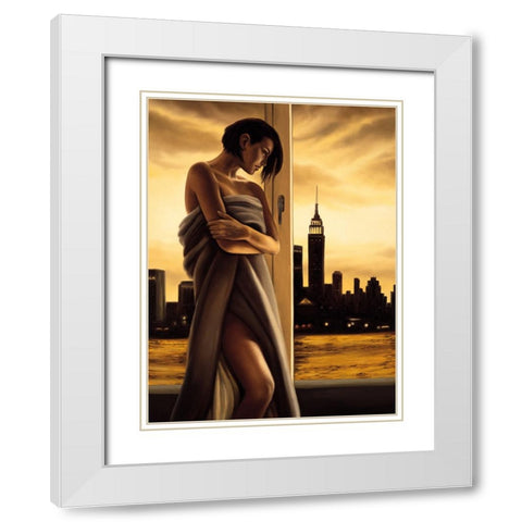 Night Moves White Modern Wood Framed Art Print with Double Matting by Arellano, Migdalia