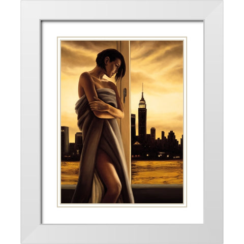 Night Moves White Modern Wood Framed Art Print with Double Matting by Arellano, Migdalia