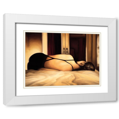 Reverie White Modern Wood Framed Art Print with Double Matting by Arellano, Migdalia