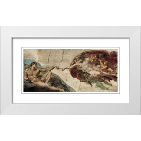 Creazione di Adamo White Modern Wood Framed Art Print with Double Matting by Michelangelo