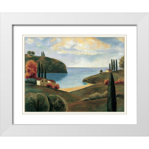 Bay View I White Modern Wood Framed Art Print with Double Matting by Cooper, Michael