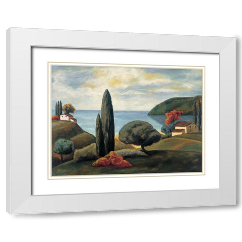Bay View II White Modern Wood Framed Art Print with Double Matting by Cooper, Michael