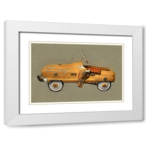 Roy Rogers Pedal Car White Modern Wood Framed Art Print with Double Matting by Calkins, Michelle