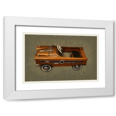 Super Sport Pedal Car White Modern Wood Framed Art Print with Double Matting by Calkins, Michelle