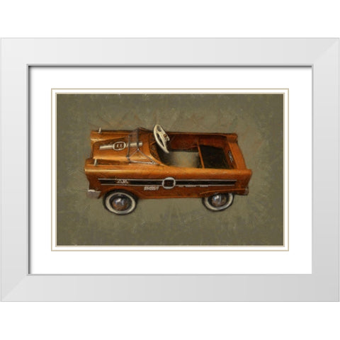 Super Sport Pedal Car White Modern Wood Framed Art Print with Double Matting by Calkins, Michelle